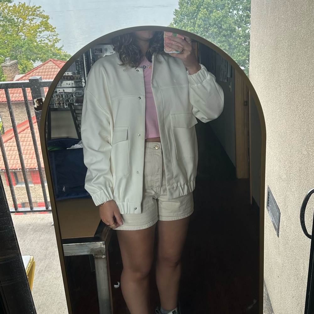 Zara white jacket size large